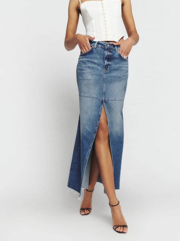 Tazz Maxi Denim Skirt - Hemlock